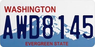 WA license plate AWD8145