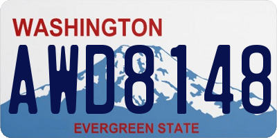 WA license plate AWD8148