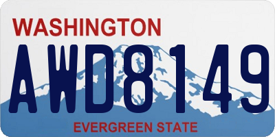 WA license plate AWD8149