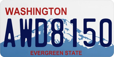 WA license plate AWD8150
