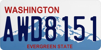WA license plate AWD8151