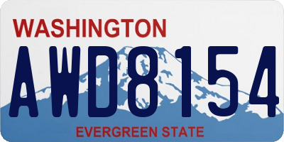 WA license plate AWD8154