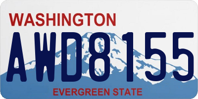 WA license plate AWD8155