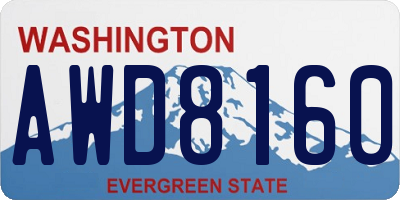 WA license plate AWD8160