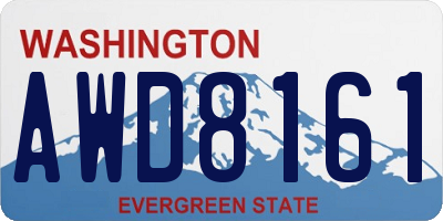WA license plate AWD8161
