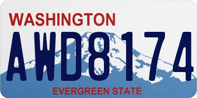 WA license plate AWD8174