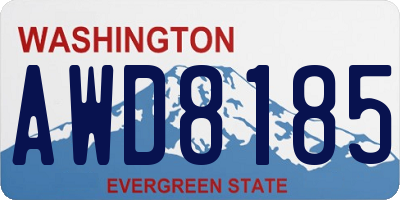 WA license plate AWD8185