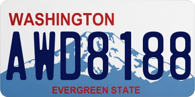 WA license plate AWD8188