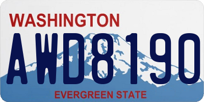 WA license plate AWD8190