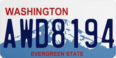 WA license plate AWD8194