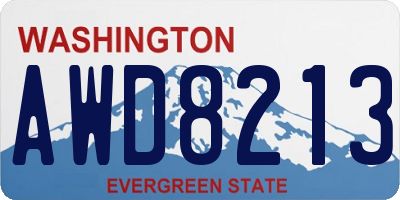 WA license plate AWD8213