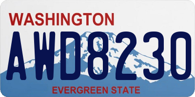 WA license plate AWD8230