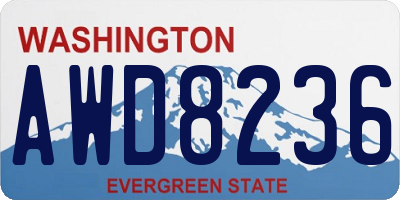 WA license plate AWD8236