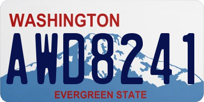 WA license plate AWD8241