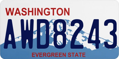 WA license plate AWD8243