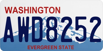 WA license plate AWD8252