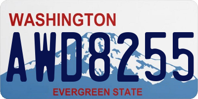 WA license plate AWD8255
