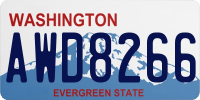 WA license plate AWD8266