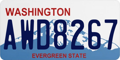 WA license plate AWD8267