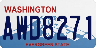 WA license plate AWD8271