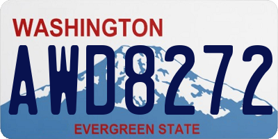 WA license plate AWD8272
