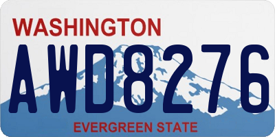 WA license plate AWD8276