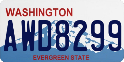 WA license plate AWD8299