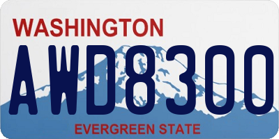 WA license plate AWD8300
