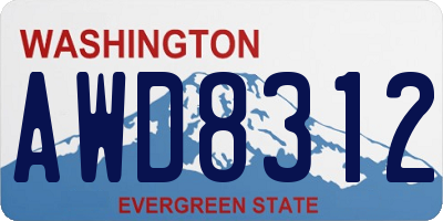 WA license plate AWD8312