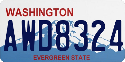 WA license plate AWD8324