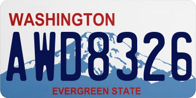 WA license plate AWD8326
