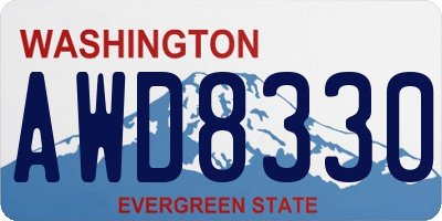 WA license plate AWD8330