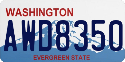 WA license plate AWD8350