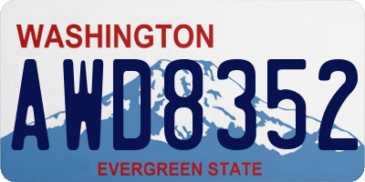 WA license plate AWD8352
