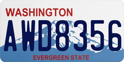 WA license plate AWD8356