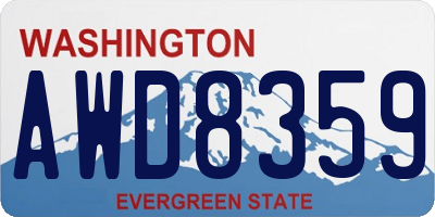 WA license plate AWD8359