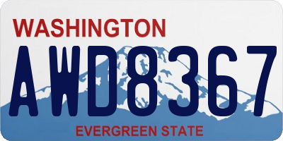 WA license plate AWD8367