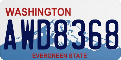 WA license plate AWD8368