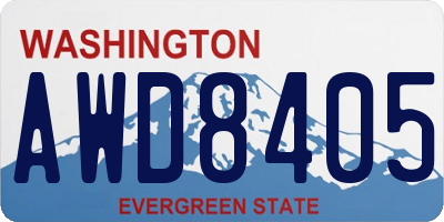 WA license plate AWD8405