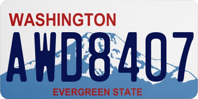 WA license plate AWD8407