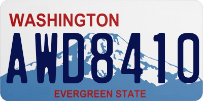 WA license plate AWD8410