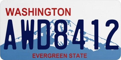 WA license plate AWD8412