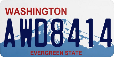 WA license plate AWD8414