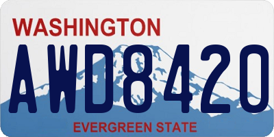WA license plate AWD8420