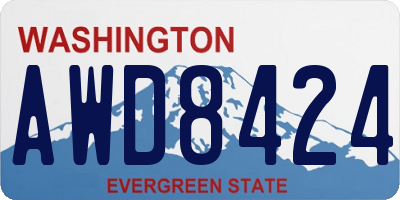 WA license plate AWD8424