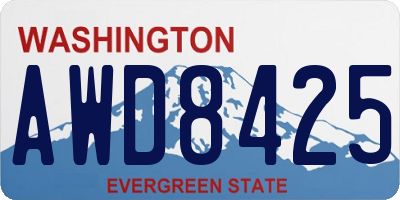 WA license plate AWD8425