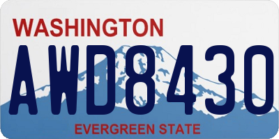 WA license plate AWD8430