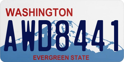 WA license plate AWD8441