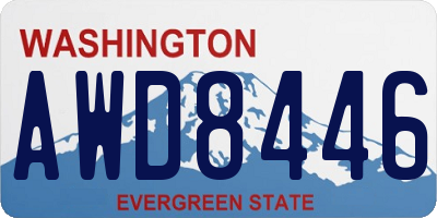 WA license plate AWD8446