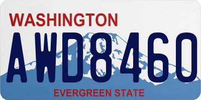 WA license plate AWD8460